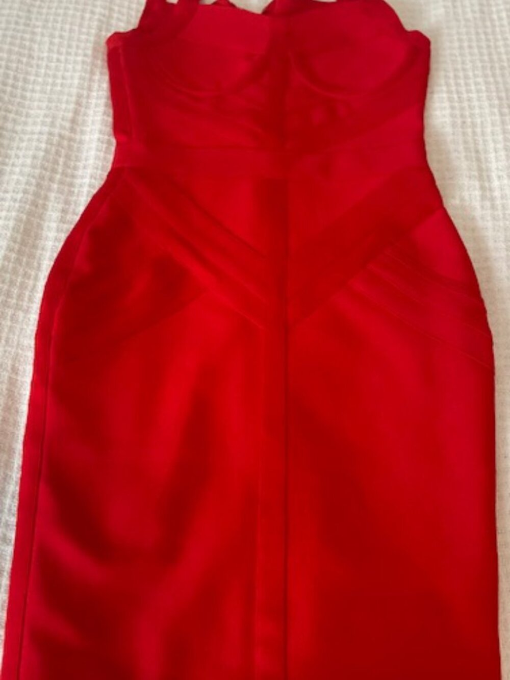 NWOT Emprada Bandage bodycon Strappy Red Midi Dress - Picture 2 of 4